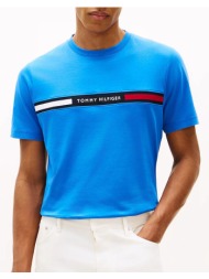 tommy hilfiger hilfiger chest insert tee mw0mw36498-c4u earthblue
