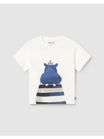 mayoral μπλουζα κοντομανικη απλικε 01011-086 cream