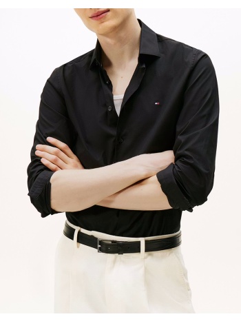 tommy hilfiger cl flex poplin sf shirt mw0mw38347-bdsr black