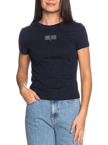 tommy jeans tjw slim multi linear ss tee dw0dw21841-c1g