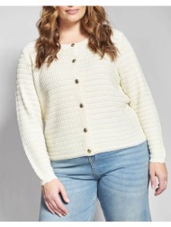 parabita πλεκτή ζακέτα με χρυσά κουμπιά και στρογγυλή λαιμόκοψη 012610709684-009 ecru