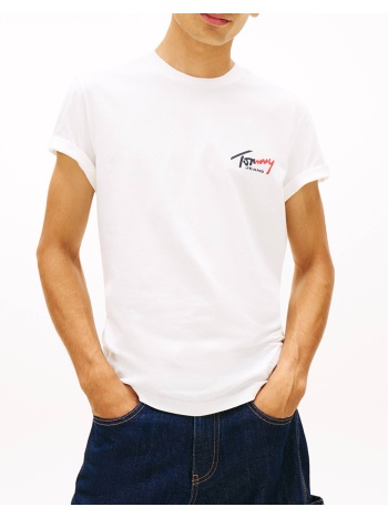 tommy jeans tjm slim sign chest ss tee ext dm0dm22538-ybl