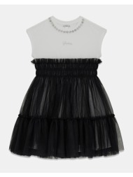 guess mixed fabric ss dress φορεμα παιδικο girl j6rk08k6yw0-jblk jetblack