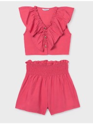 mayoral σετ σορτς βολαν 06207-078 coral