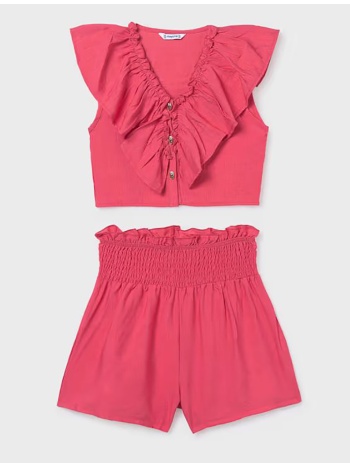 mayoral σετ σορτς βολαν 06207-078 coral