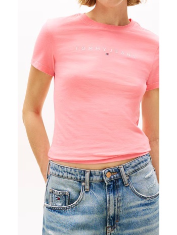 tommy jeans tjw slim linear tee ext dw0dw18398-tie pink