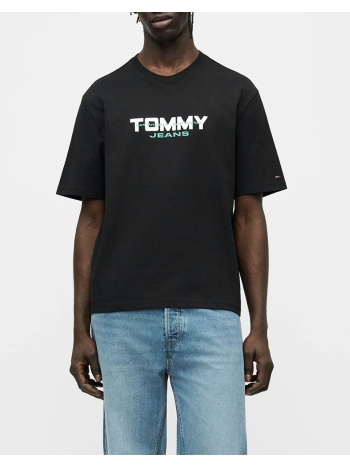 tommy jeans tjm 90s tj block ss tee dm0dm22550-bds black