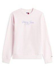 tommy jeans tjw reg ess logo 1 crew ext dw0dw21922-tog lightpink
