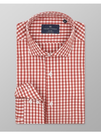 oxford company romeo slim fit πουκαμισο m137-rz21.06-06 red