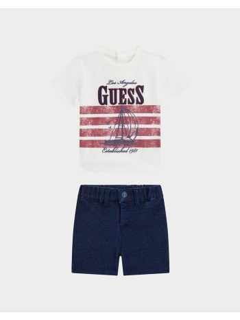 guess set ss t-shirt+knit den shorts σετ παιδικο boy