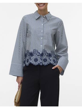 vero moda vmmary ls shirt wvn ga 10340576-cloud