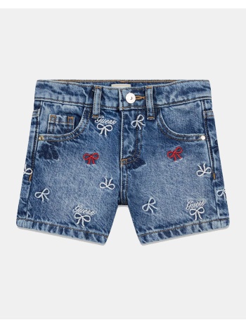 guess shorts rigid denim with embro σορτς παιδικο girl