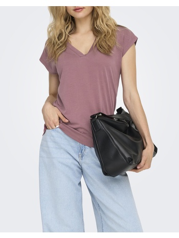 only onlfree s/s mod.v-neck top jrs noos 15287041-rose σε προσφορά