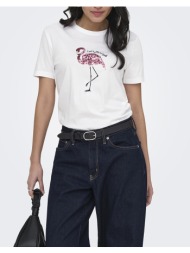 only onlkita reg s/s print top noos 15367568-bright whiteflamingle multi