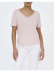 only onlrilla s/s v-neck lace top jrs 15369760-pale lilac lightpink