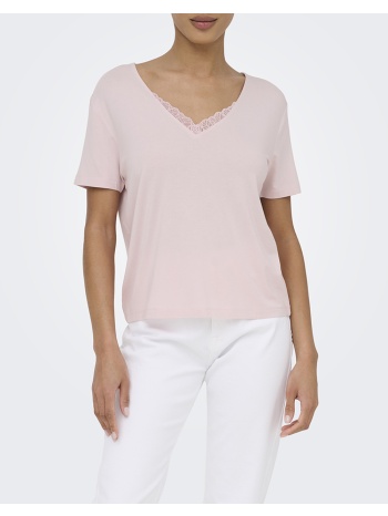 only onlrilla s/s v-neck lace top jrs 15369760-pale lilac