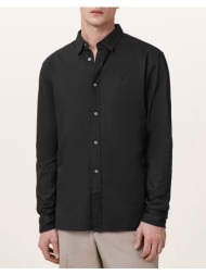 all saints hawthorne ls shirt m150sb-black-black black