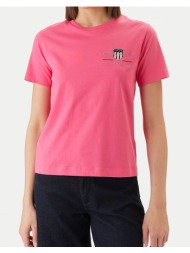 gant μπλουζα κμ reg archive shield ss t-shirt 3gw4200277-661 fuchsia