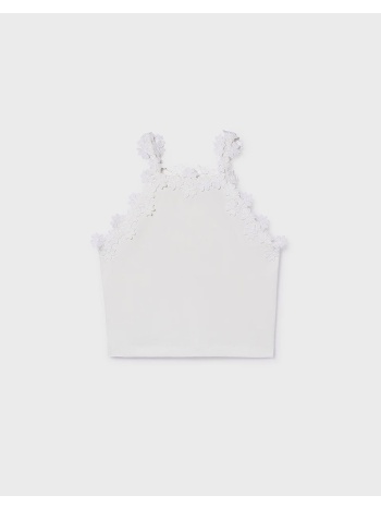 mayoral μπλουζα τιραντες δαντελ γκιπου 06015-019 white