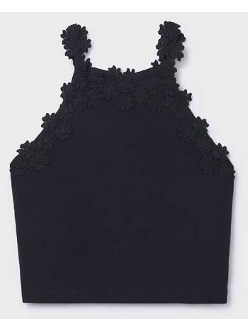 mayoral μπλουζα τιραντες δαντελ γκιπου 06015-021 black