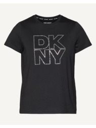 dkny dp6t1533 logo μπλουζακι κοντομανικο dkny dp6t1533-blk black