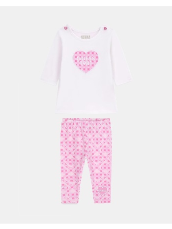 guess set ls t-shirt+leggings σετ παιδικο girl