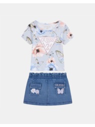 guess set ss t-shirt+kintdenim skirt σετ παιδικο girl a6rg10k6yw4-p739 multi