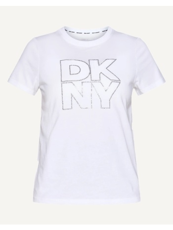 dkny dp6t1533 logo μπλουζακι κοντομανικο dkny dp6t1533-wht