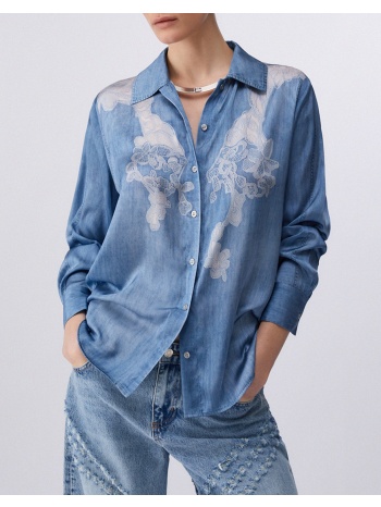 liu jo denim_ua6c12_camicia digital πουκαμισο γυναικειο