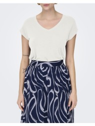 only onlrilla s/s v-neck top jrs 15315776-cloud dancer white