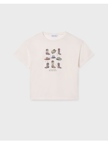 mayoral μπλουζα κοντομανικη σχεδιο 06005-089 biege