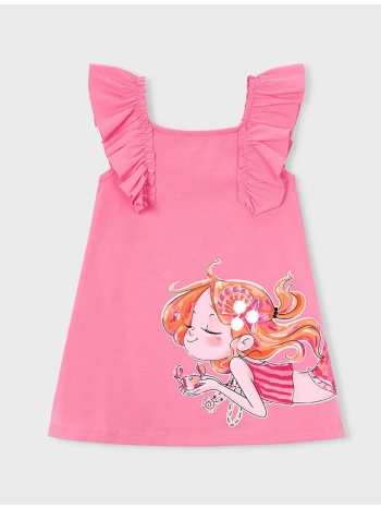 mayoral φορεμα μακο βολαν 03943-017 pink