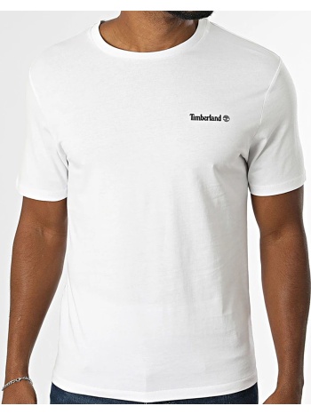 timberland small linear logo print tee tb0a5qqt-100 white