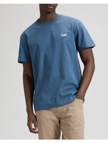 lee ss small logo tee 112376433-academy blue blue
