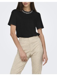 only onlparker s/s o-neck bling top box jrs 15343568-blackrhinestonenecklace black