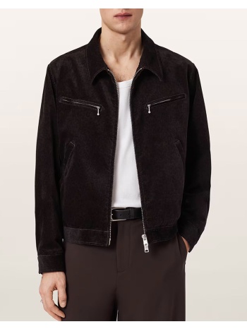 all saints korey jacket m003oe-traverse brown darkbrown