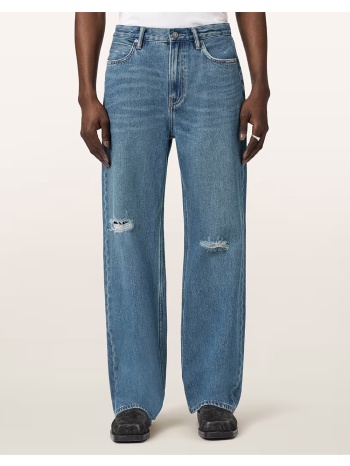 all saints lenny jean m019ee-destroy mid indigo denimblue