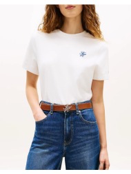 tommy hilfiger th script reg c-nk ss tee ww0ww48699-ybl ecru