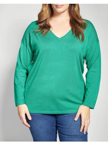 parabita πλεκτή μακρυμάνικη μπλούζα με v-λαιμόκοψη