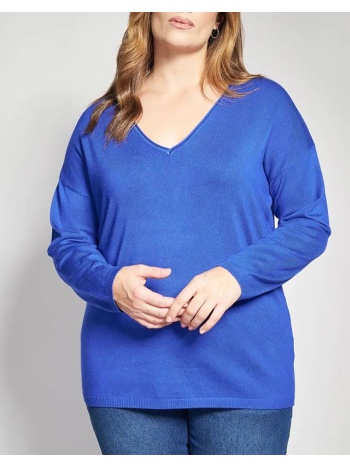 parabita πλεκτή μακρυμάνικη μπλούζα με v-λαιμόκοψη