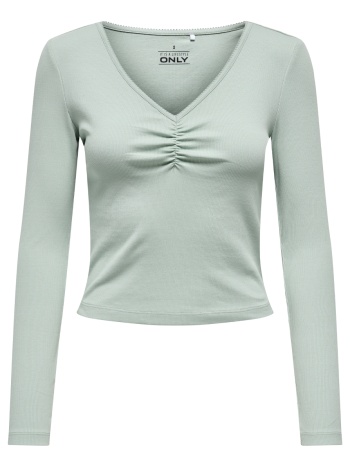 only onlbetty l/s scallop v-neck cc jrs 15365756-jadeite