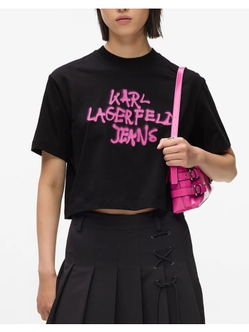 karl lagerfeld jeans klj reg cropped graffiti tee