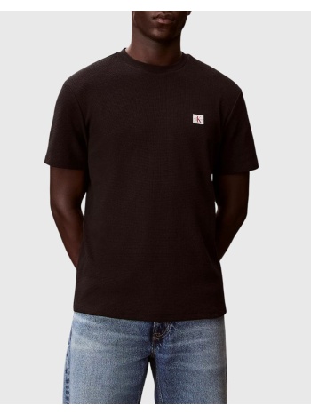 calvin klein ss waffle badge crewnk tee lv04rd008g-ub1 black