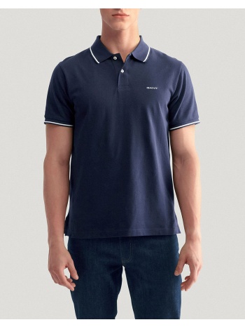 gant μπλουζα κμ tipping ss pique polo 3g2062034-433 darkblue