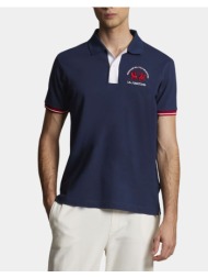 la martina μπλουζα πολο κμ ma s/s polo piquet stretch 3lmmcp005-07017 navyblue