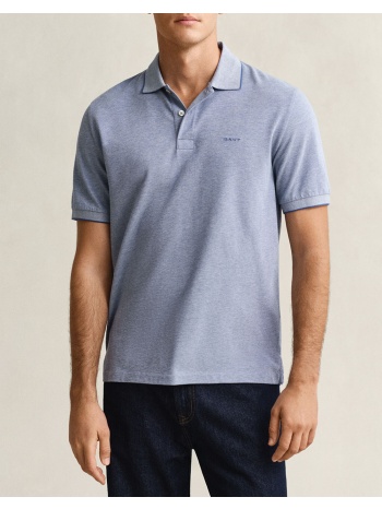 gant μπλουζα κμ 2 tone ss polo 3g2014102-442 steelblue