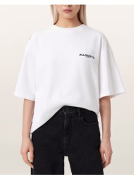 all saints swoop amelie tee w041je-optic white white
