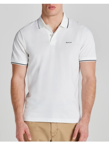 gant μπλουζα κμ tipping ss pique polo 3g2062034-110 white