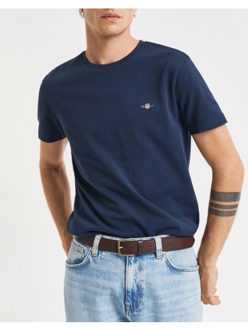 gant μπλουζα κμ slim pique ss t-shirt 3g2013033-433 darkblue