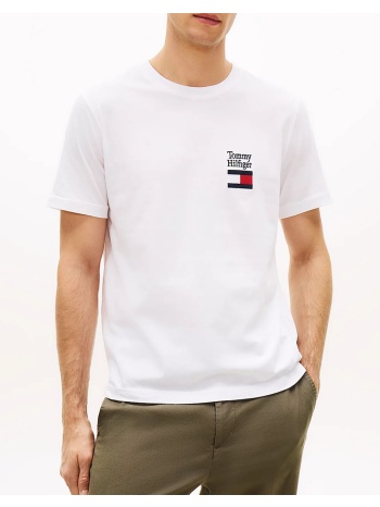 tommy hilfiger brand love text stack tee mw0mw42367-ybr